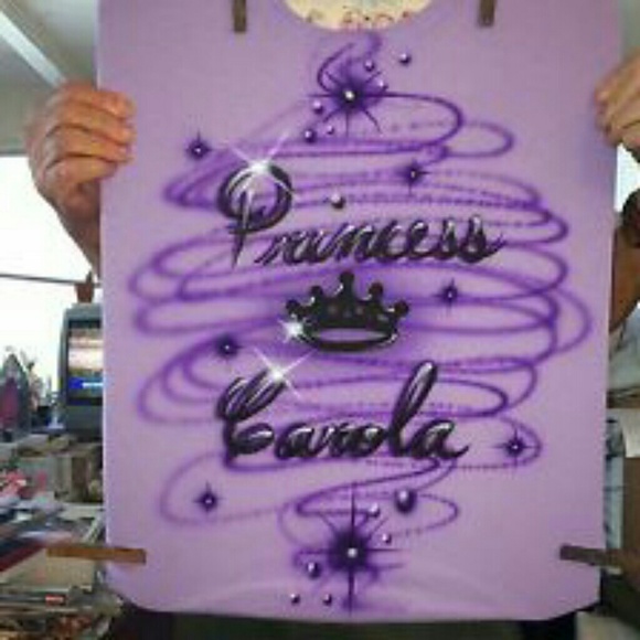 Shirts & Tops Princess Custom Made Airbrush Tshirt Kids Poshmark